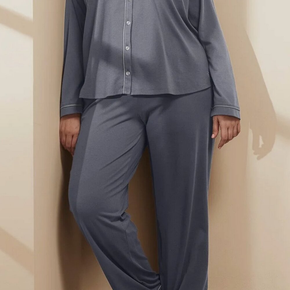 Boll & Branch Soft Knit Long Sleeve & Pants Pajama Set Size XL